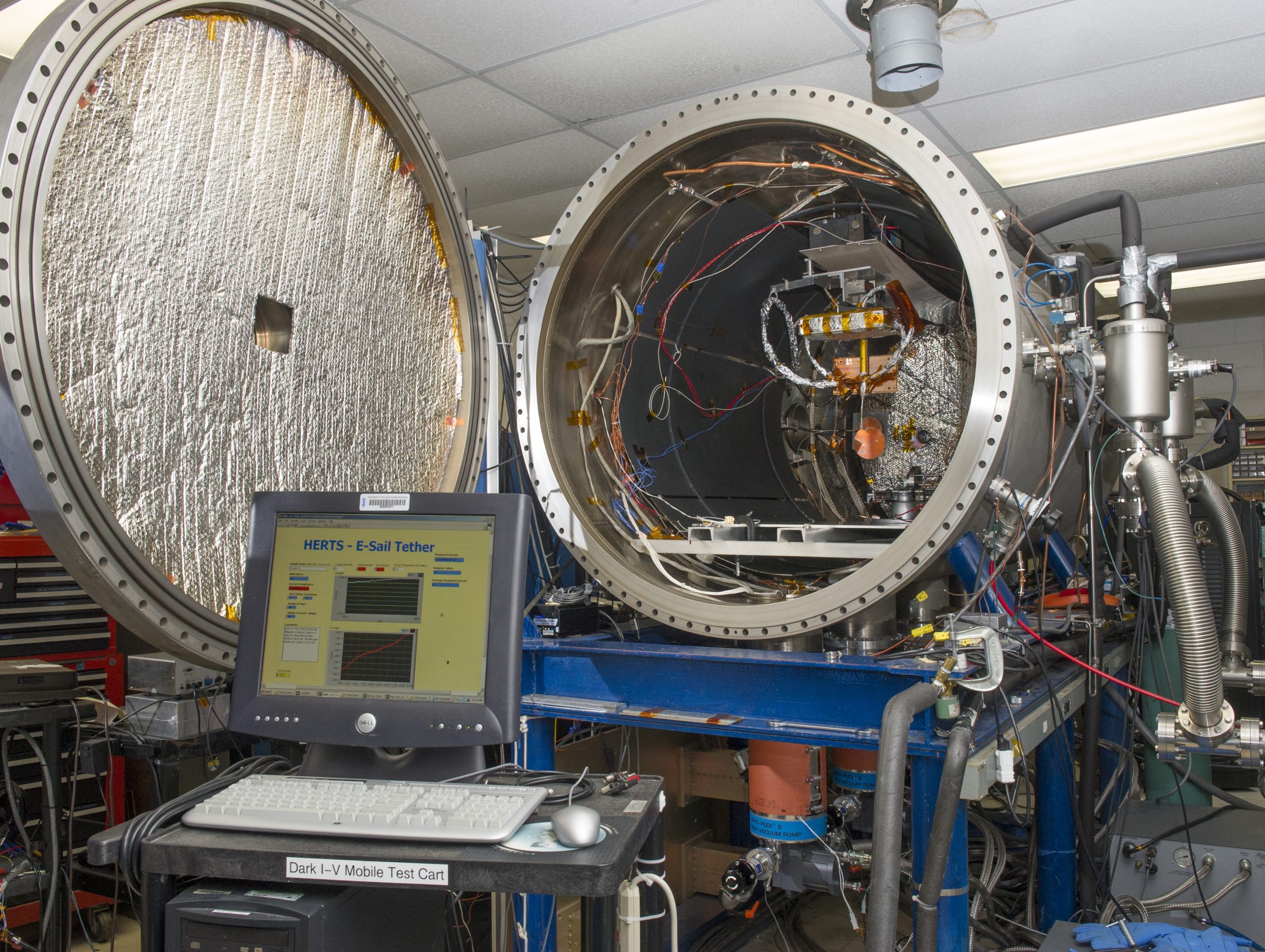 Tests within a controlled plasma chamber will examine the rate of proton and electron collisions with a positively charged wire. Results will help improve modeling data that will be applied to future development of E-Sail technology.